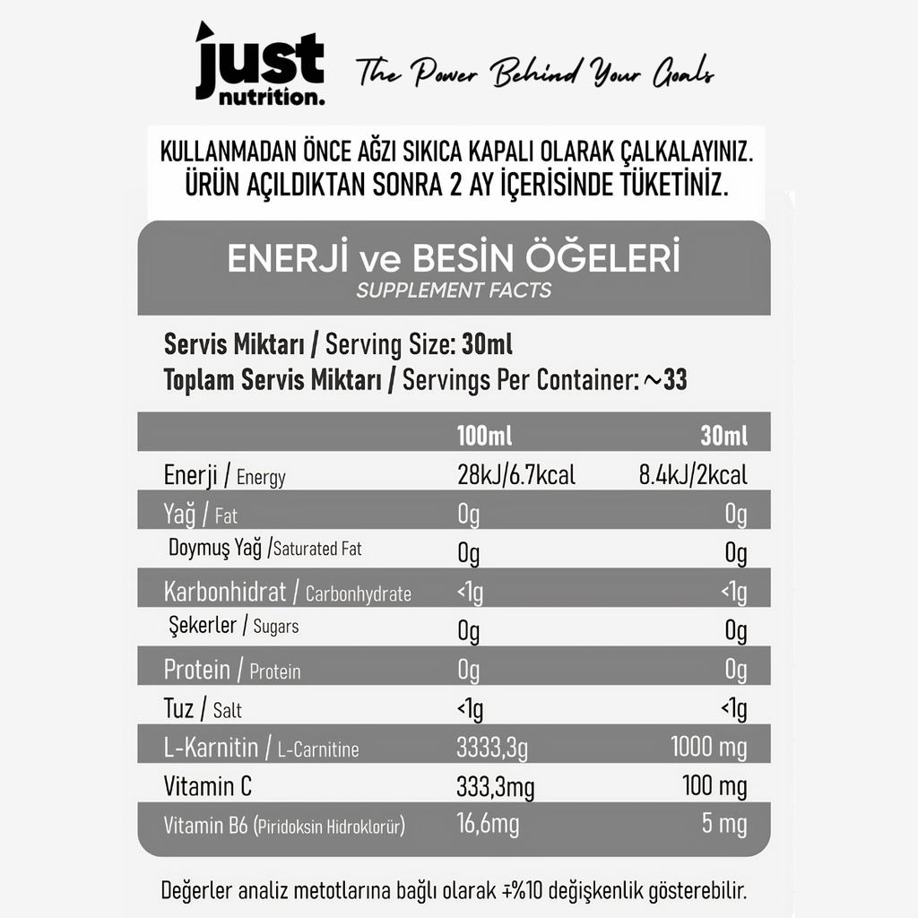 Just Nutrition L-Carnitine 1000 Mg Limon