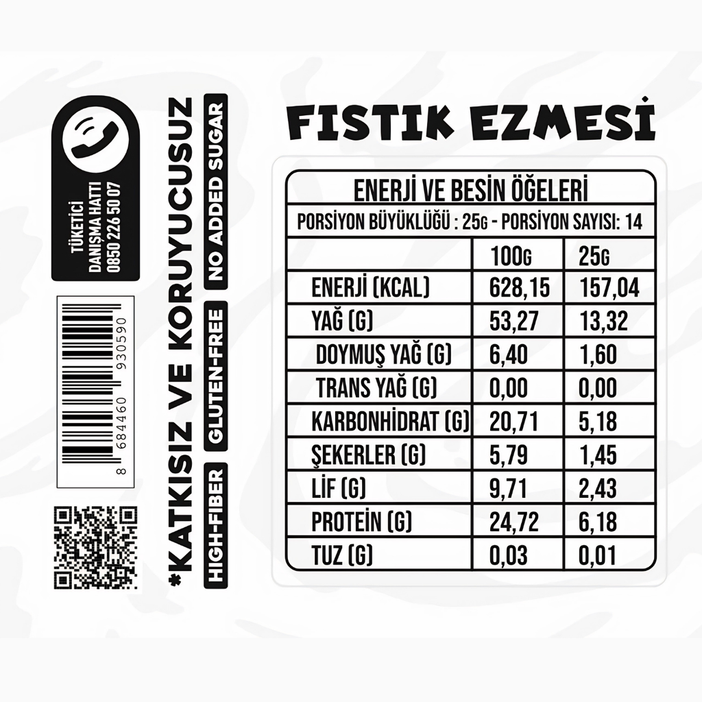 Mustang Nutrition Crunchy Ballı Türk Kahveli Fıstık Ezmesi 350 g
