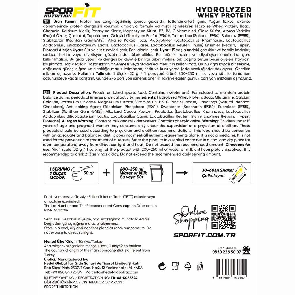 Sporfit Nutrition HydroWhey 30 Servis