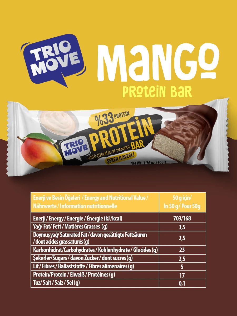 Trio Move Protein Bar 9 Adet X 50 Gr Mango & Yoğurt