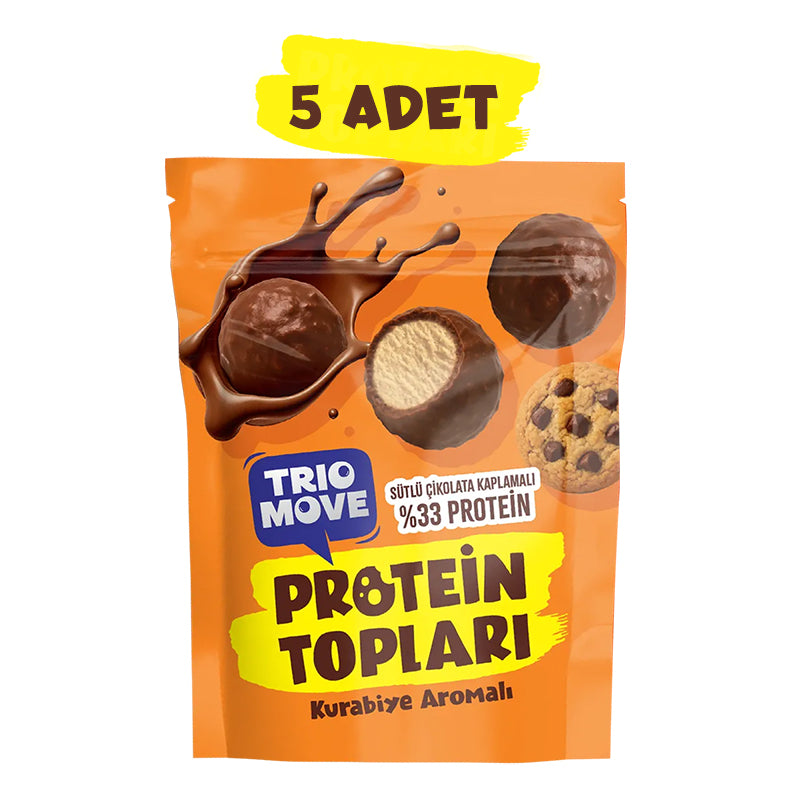 Trio Move Sütlü Çikolata Kaplamalı Fındıklı Protein Topları %33 x 5 Adet