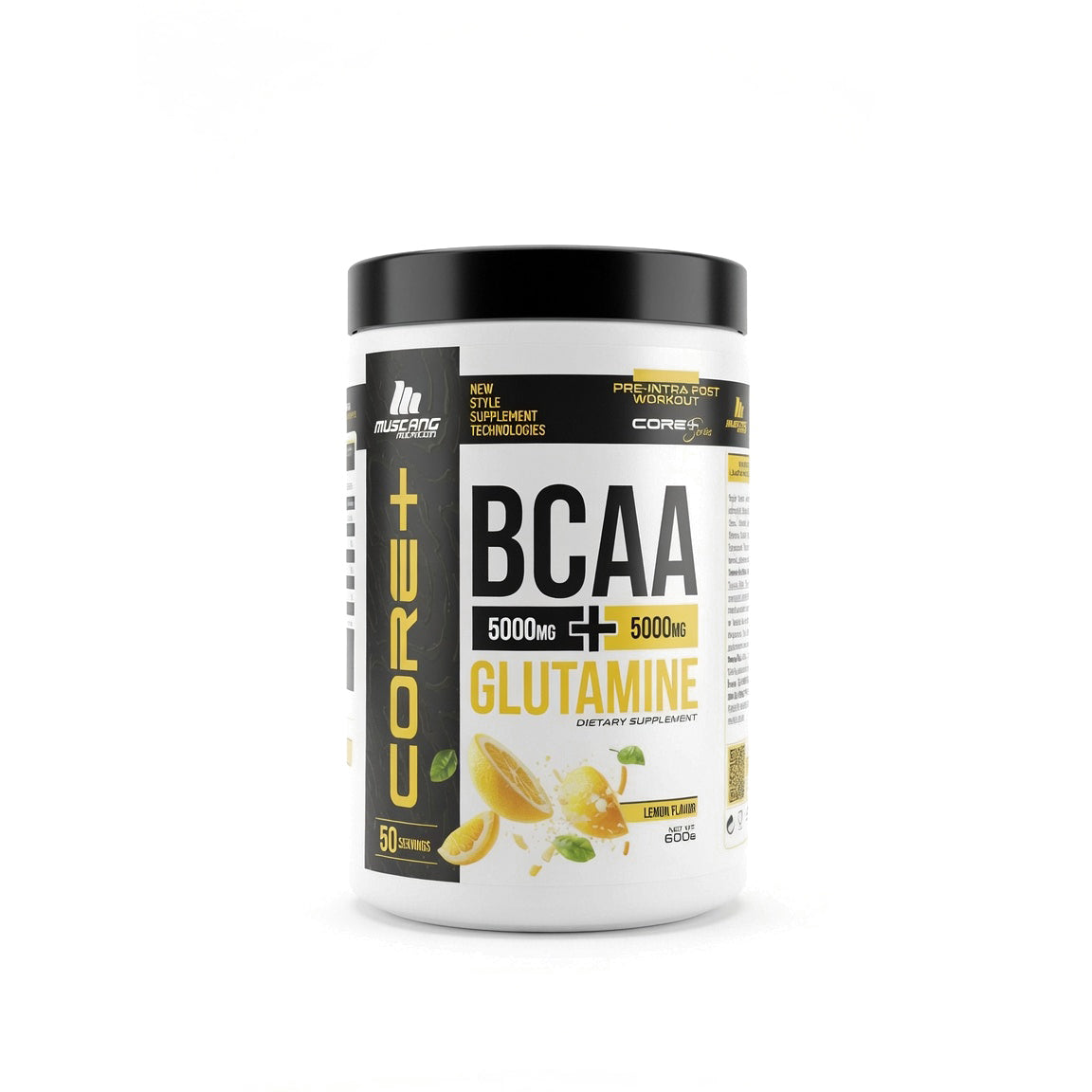 Mustang Nutrition CORE+ BCAA 5000 mg + Glutamine 5000 mg Limon Aromalı – 600 g