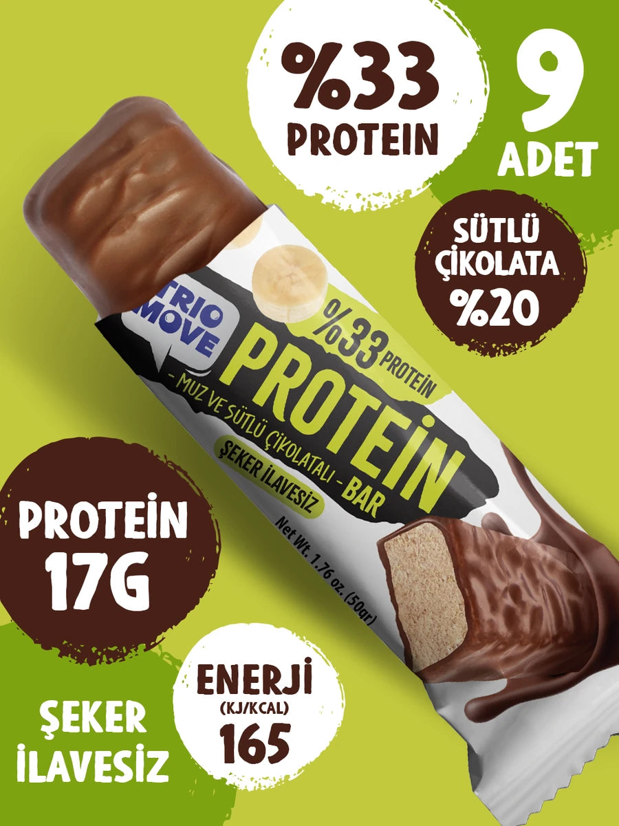 Trio Move Protein Bar 9 Adet X 50 Gr Muz & Sütlü Çikolatalı