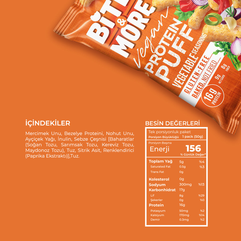Bite & More Sebzeli Vegan Protein Puff 50 Gr