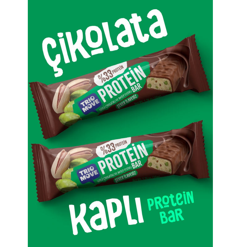 Trio Move Protein Bar 9 Adet X 50 Gr Sütlü Çikolatalı & Antep Fıstıklı
