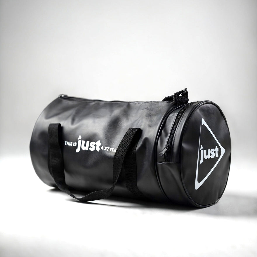 Just Leather Sport Bag -Şık Suni Deri Spor Çantası (Kahverengi & Siyah)