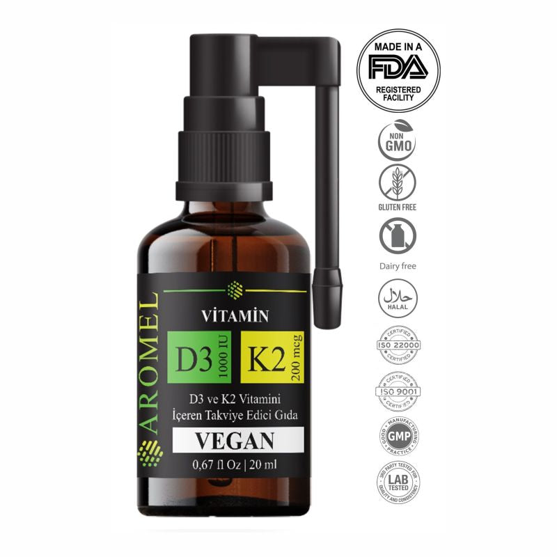 Aromel D3 + K2 Vitamini 1000 IU 20 Mcg